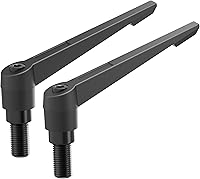 Vista 7 de 2 manijas de palanca de sujeción, rosca macho M8 x 1.575 in, cierre rápido ajustable de bloqueo giratorio, perno de tornillo giratorio