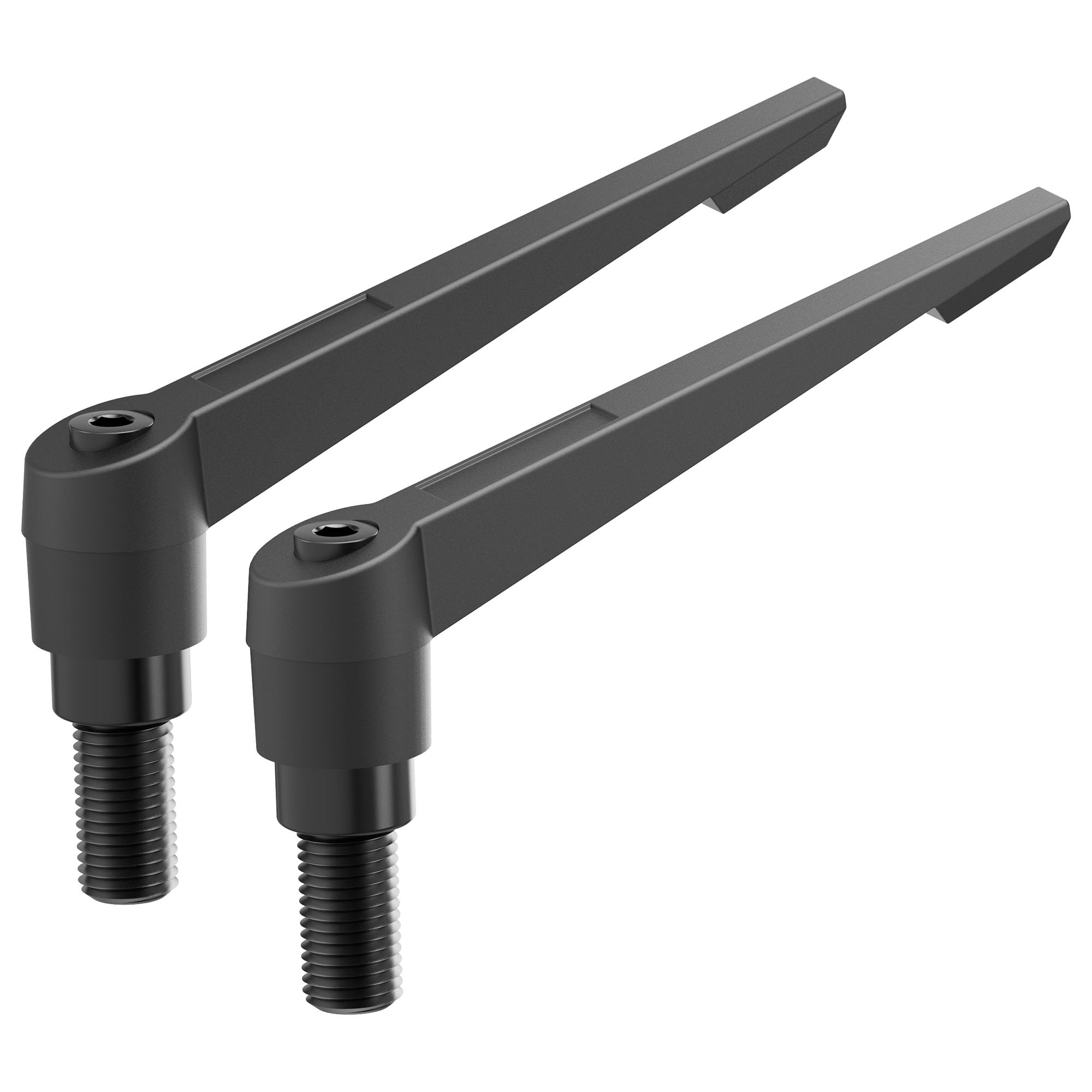 2PCS Clamping Lever Handles, M6 x 32mm Male Thread, Adjustable Quick Release Locking Rotating Screw Bolt Stud Knobs Apply for Lathe Machinery, Black