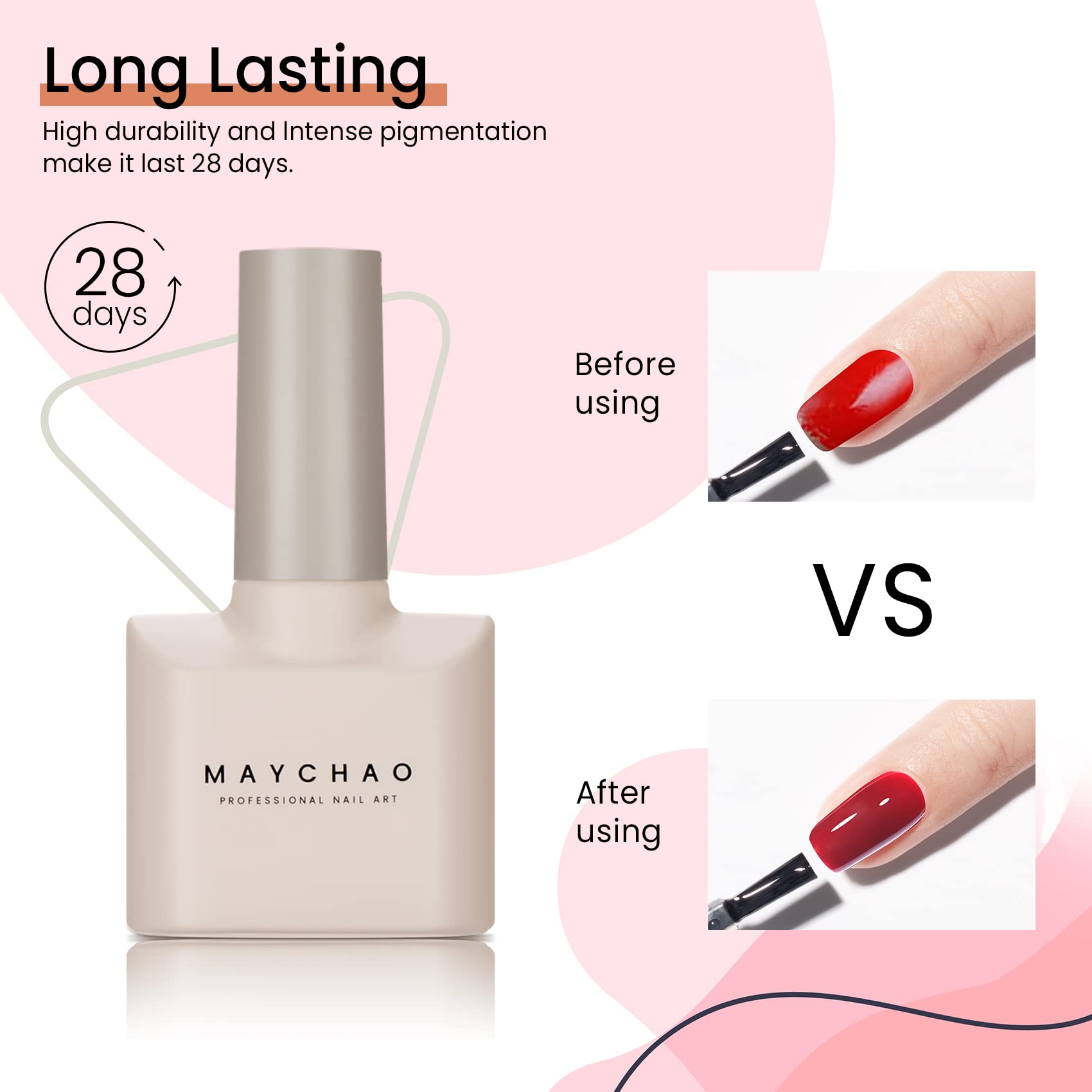 MAYCHAO 15ML Gel Nail Polish 1Pc Gel Polish Soak Off UV LED Nail Polish Nail Art Starter Manicure Salon DIY at Home, 0.5 OZ Nail Prep Bond Primer