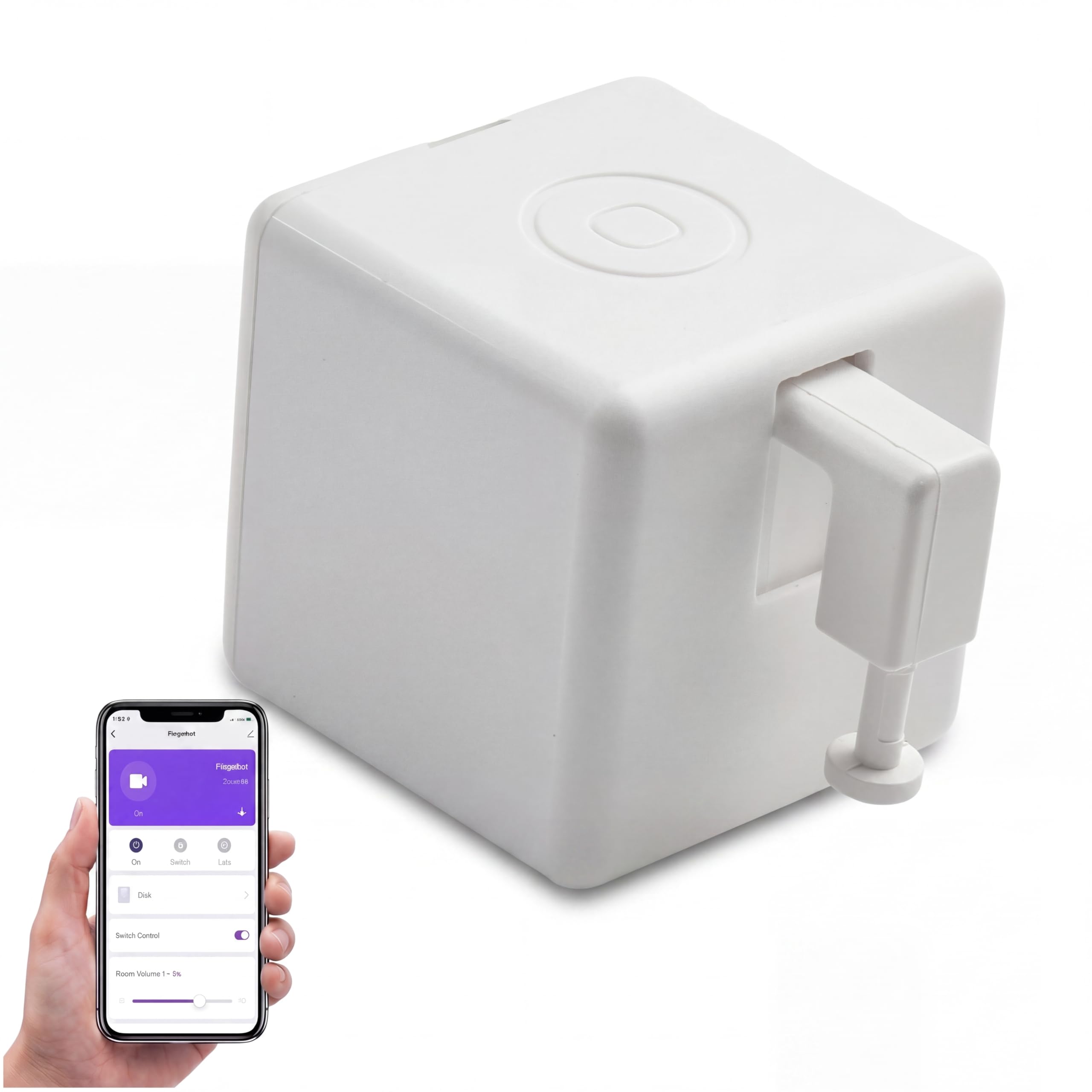 Fingerbot Plus ZigBee Fingerbot-Tastenschalter, Upgrade mit Touch-Steuerung, Weiß, Wippschalter, Druckknopf, AUF-AUF-AN, Weiß