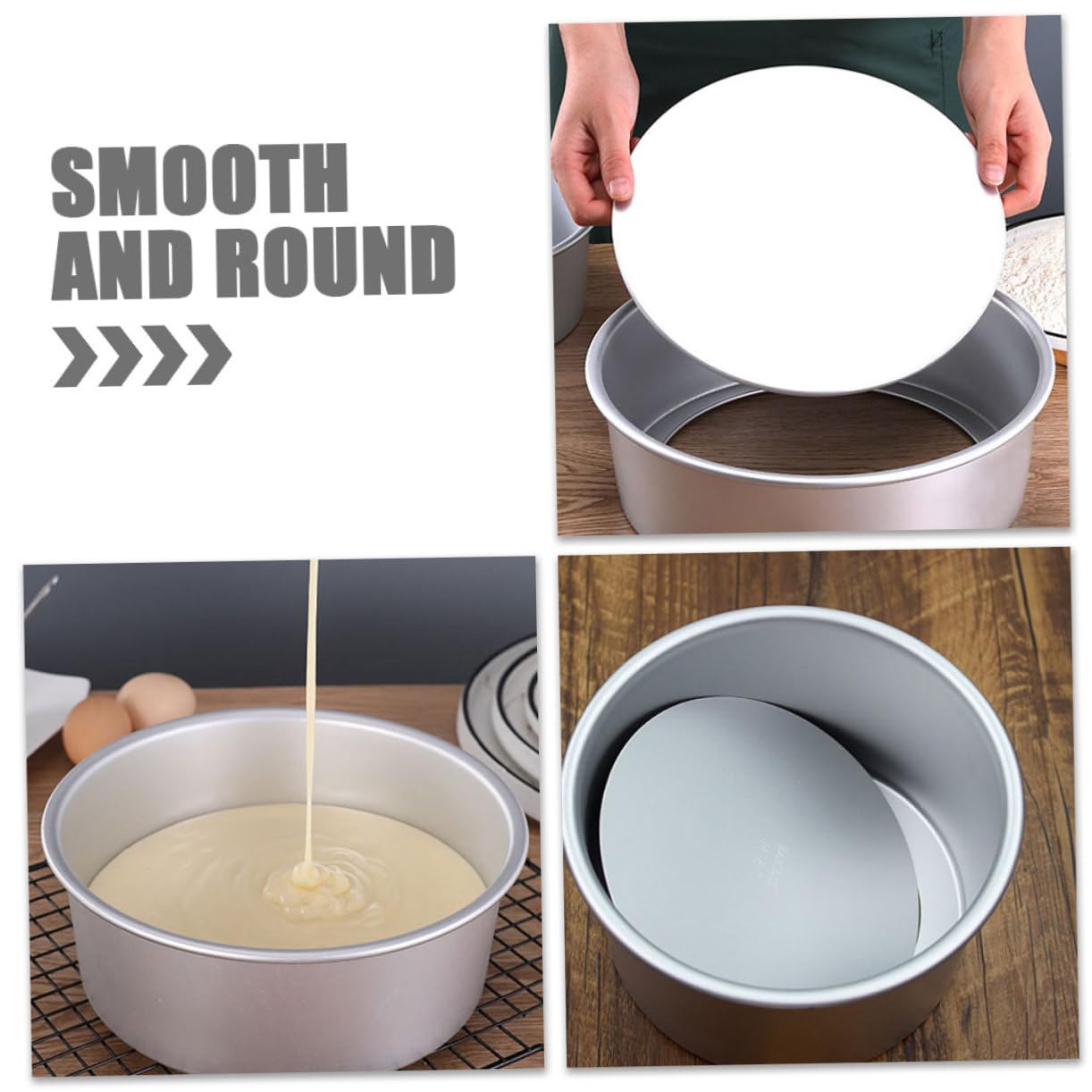 Kuchenform Runde aus Aluminiumlegierung Wiederverwendbar 20cm mit Abnehmbarem Boden für Gleichmäßiges Backen im Ofen