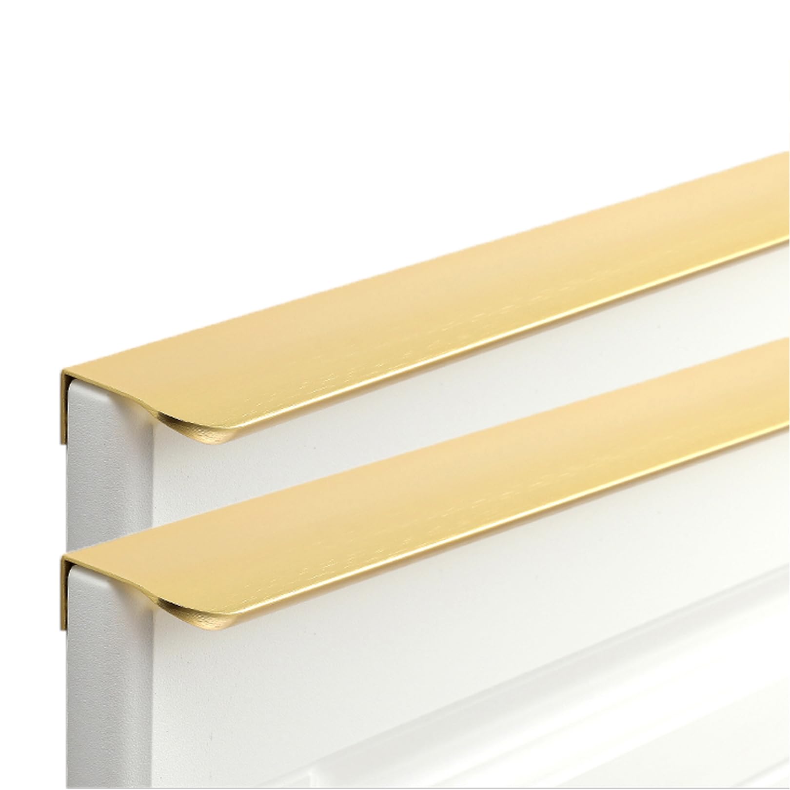 OPFdfhDFH Concealed Door Handles, Invisible Door Knob Aluminum Alloy Concealed Handles Wardrobe Kitchen Cupboard Cabinet Gold 2 Pieces(Hole Distance 128mm)