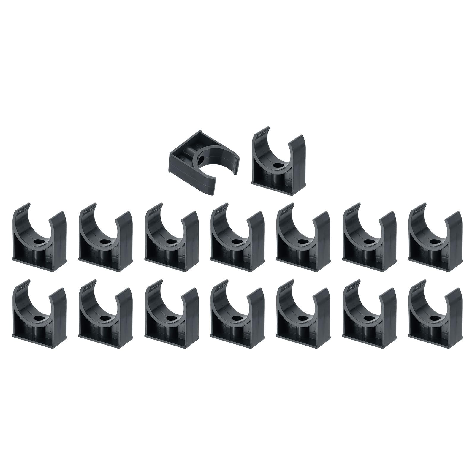 TA-VIGOR 40mm PVC Water Pipe Clamps Clips, 16pcs U-Shaped Tubing Hose Buckles for 40mm OD Tubing, TV Trays Hose Hanger Support Pex Tubing Hose Clamps Universal Single Pipe Clip