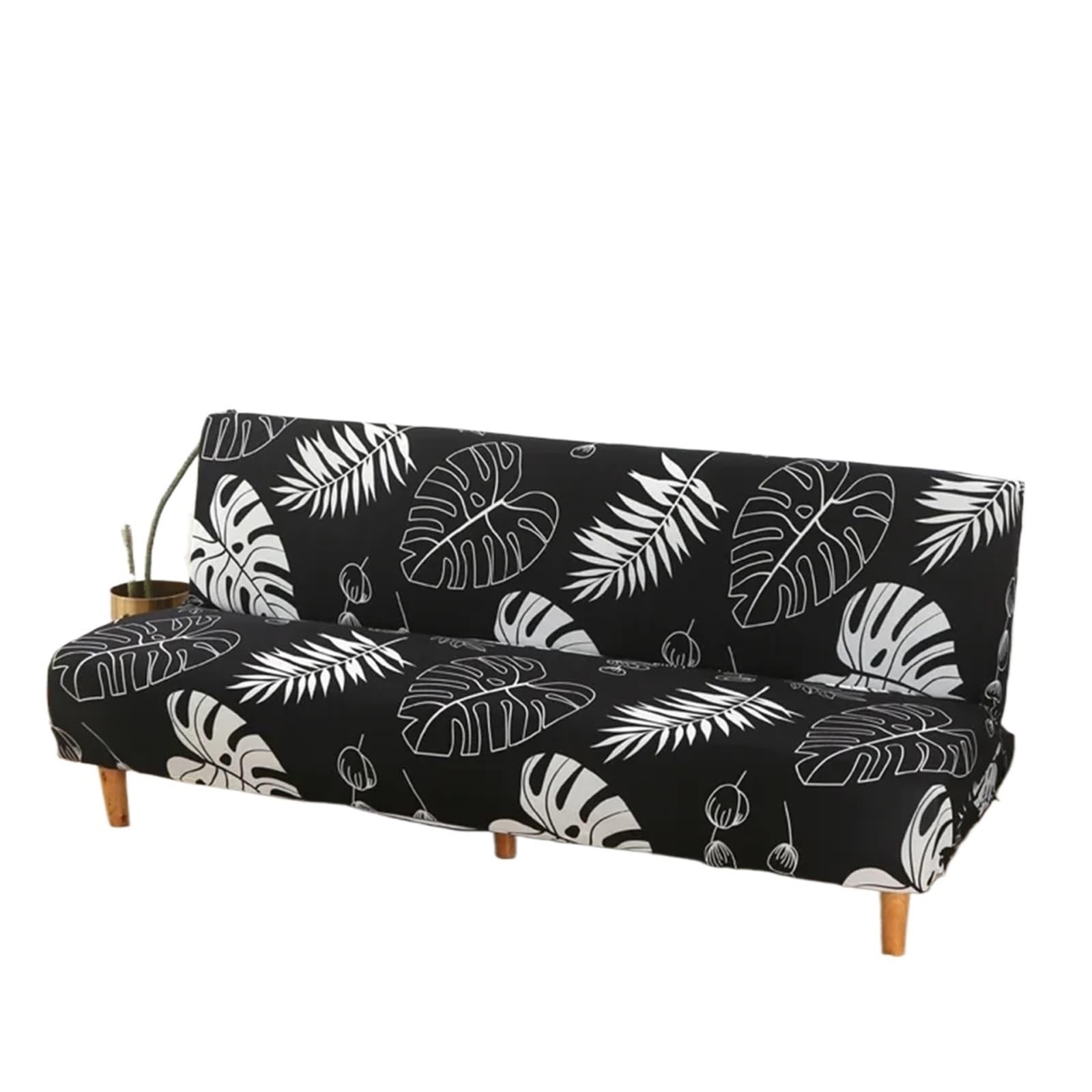 GCYEIDMA Armless Sofa Slipcover Armless Futon Slipcovers Stretch Folding Sofa Bed Cover with Elastic Bottom, Printed Fitted Couch(Color 9,M 155-185CM)