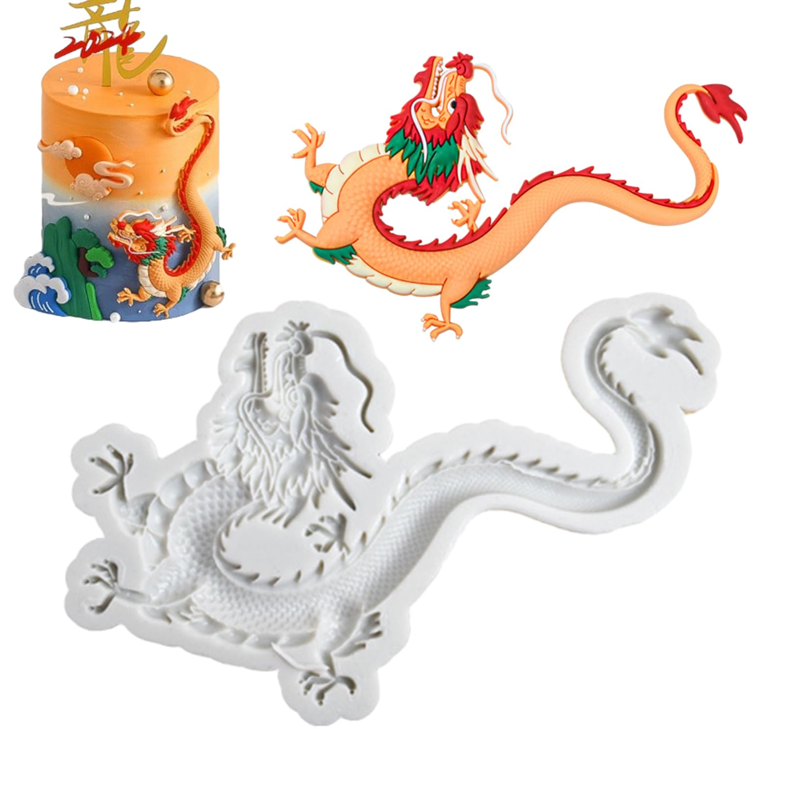 3D Drachen Silikonform – Niedliche Drachenbaby-Form Für Kerzen, Kunstharz, Fondant & Backen (8,5x6,9 Cm)