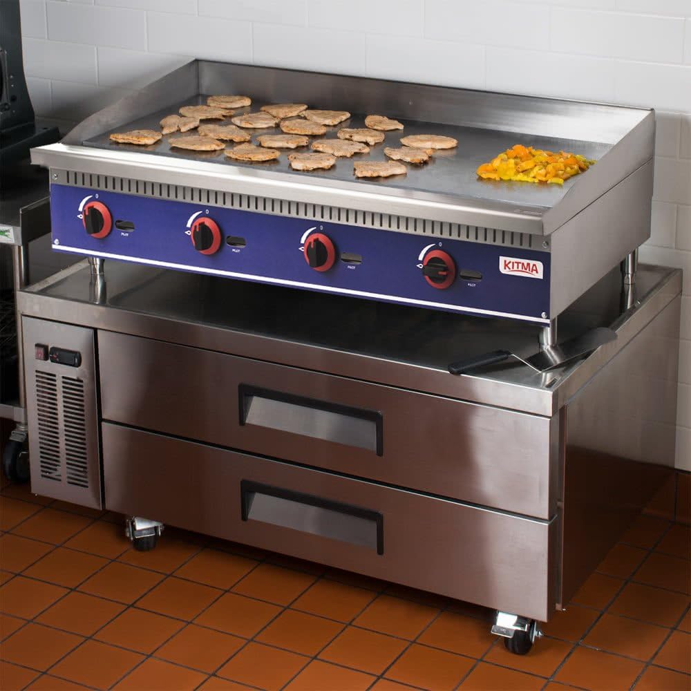 Commercial Countertop Manual Griddle - KITMA 48 Inch Liquid Propane Flat Top Griddle - Restaurant Equipment for Barbecue, 120,000 BTU: Industrial & Scientific