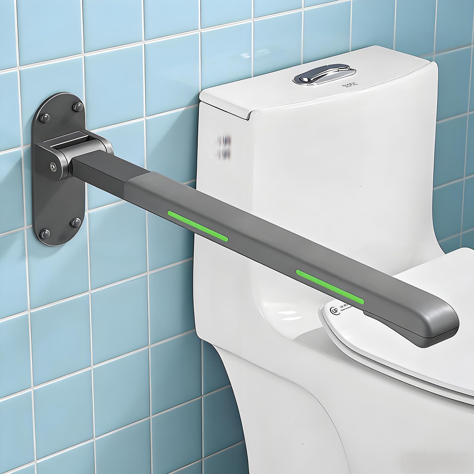 Barandilla de seguridad plegable montada en la pared, pasamanos antideslizante con soporte resistente para baño, ayuda para ancianos, discapacitados, embarazo