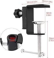 Vista 2 de RTNLIT Abrazadera universal de montaje de mesa en forma de C para micrófono, brazo de tijera, soporte de brazo de tijera con tornillo
