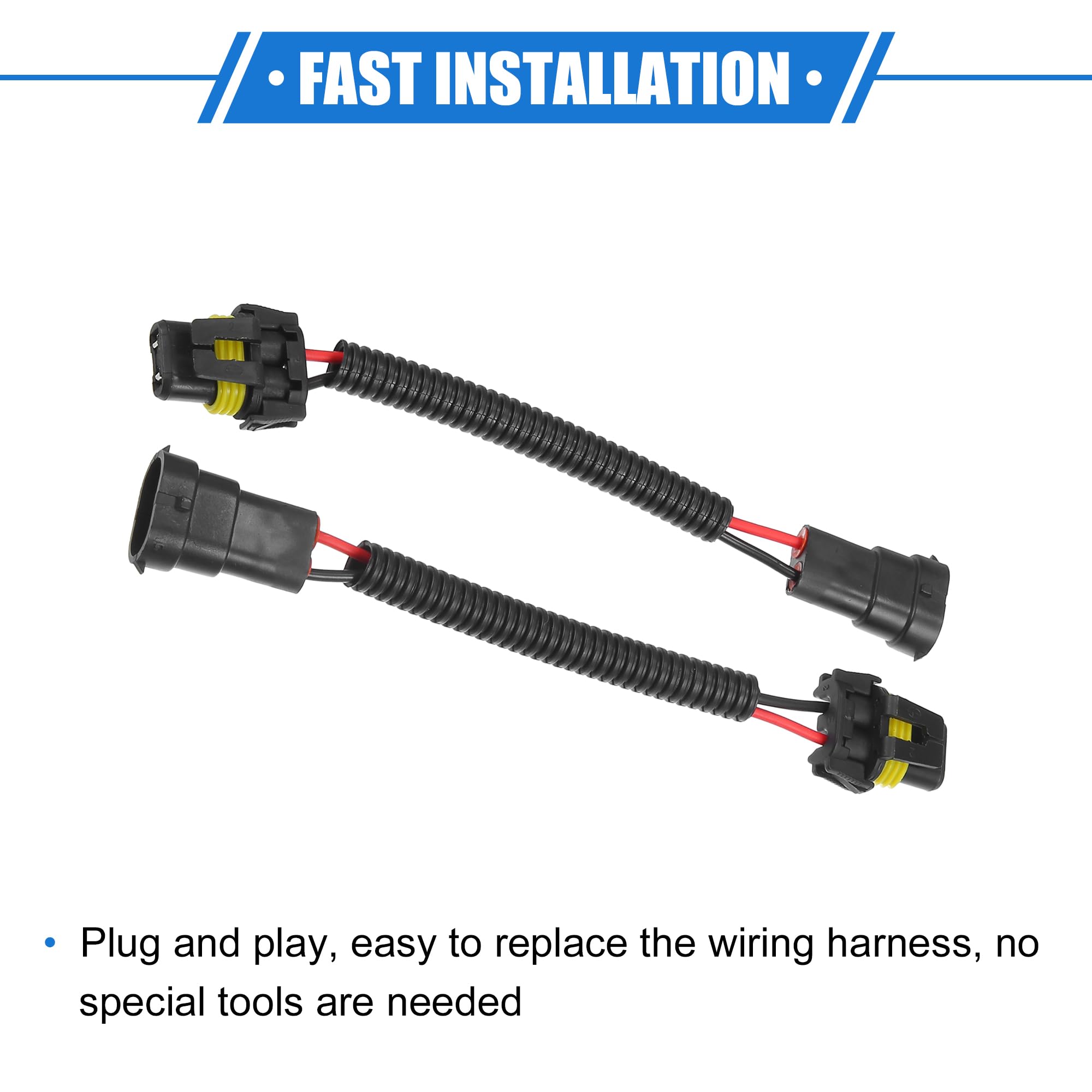 X AUTOHAUX Lot de 2 adaptateurs H8 H9 H11 mâle vers 9006 HB4 femelle, pour voiture