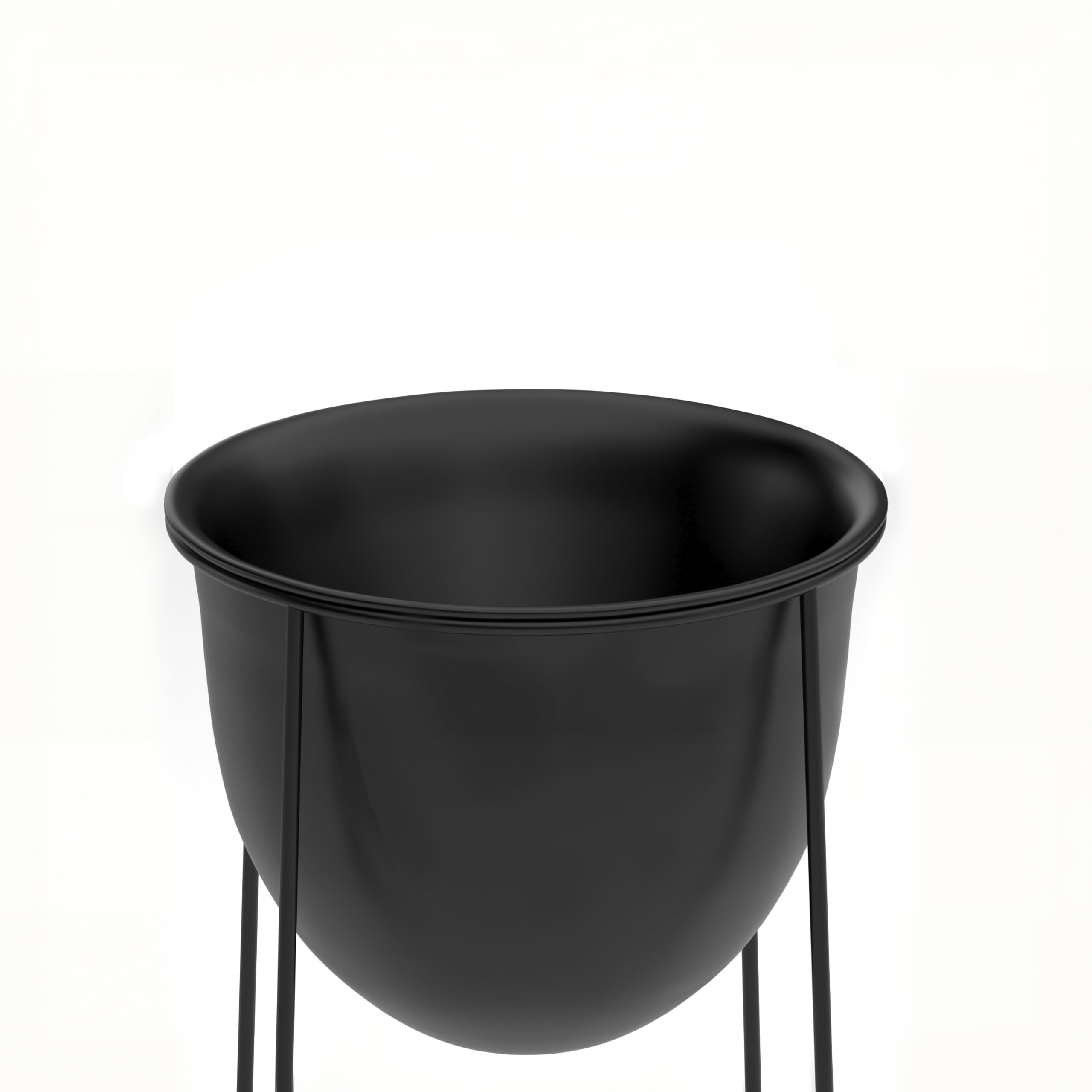 Ribelli Metall Blumentopf Ständer 2er Set φ25/28,5 cm, Blumenhocker mit Übertopf, Blumentreppe Pflanzenständer Blumenständer für Draußen & Innen, Pflanzenregal für Haus & Garten Dekoration (Schwarz)