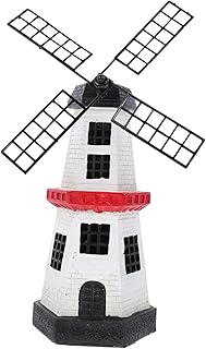 Angoily Solar Windmill Light Outdoor Statue Solar Lights Light House Decorations for Home Garden Fairy Statue Lighthouse Statue LED Solar Windmill Decor Windmill Solar Light LED