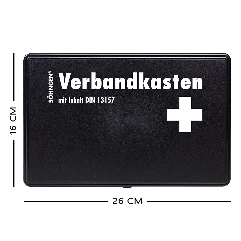 SÖHNGEN BIGPACK 10 x Verbandkasten Kiel, schwarz, DIN 13157 aus Kunststoff, Art.-Nr. 3003003 | Verbandskasten | Notfallkoffer | Erste Hilfe Kasten