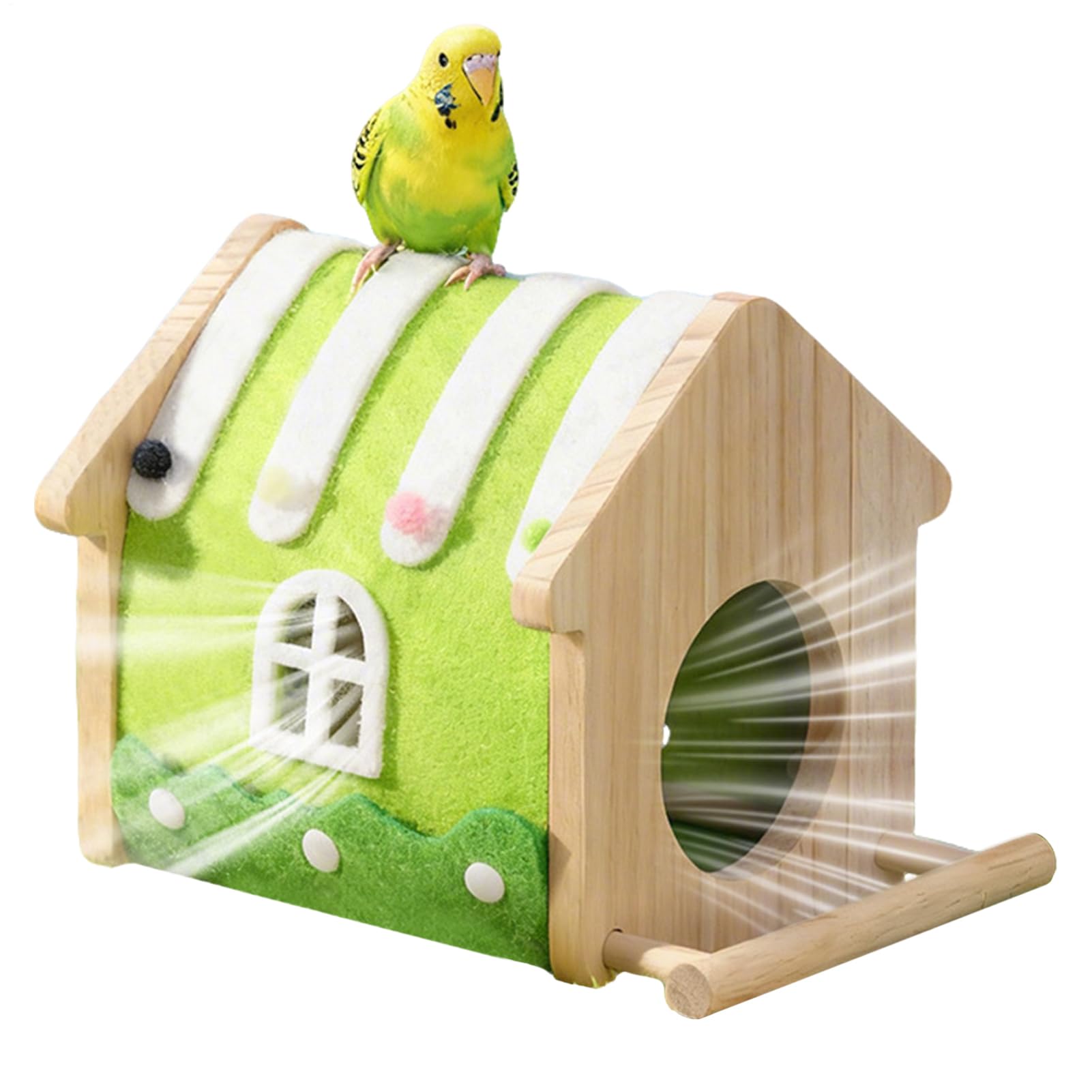 Nid d'oiseau en bois pour cage : un lieu de repos au design naturel
