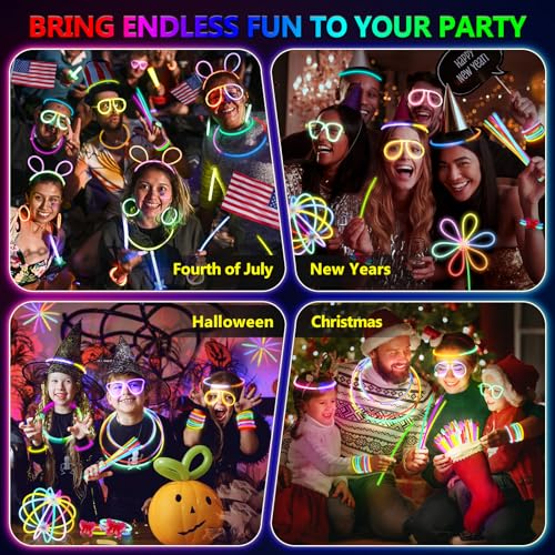 image for BUDI 467Pcs Glow Sticks Halloween Party Favors for Kids Adult Glow in 