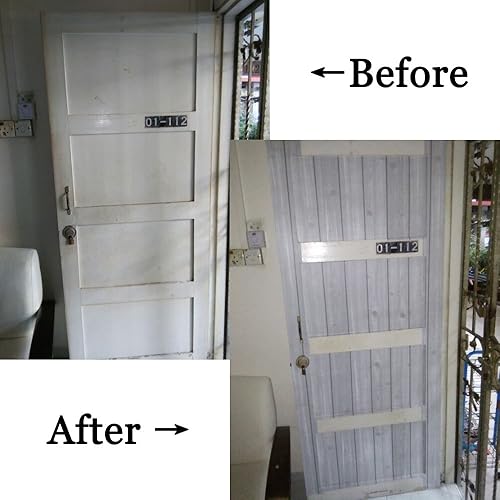 Miniatura 13 de SimpleLife4U Papel de grano de madera gris para muebles para encimera, autoadhesivo, revestimiento de estantes, etiqueta para puerta, 17.7 pulgadas