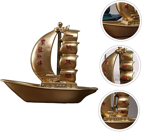 Miniatura 7 de DECHOUS Decoración temática náutica, adorno de velero de resina, modelo de yate para oficina en casa, adorno de vela delicado