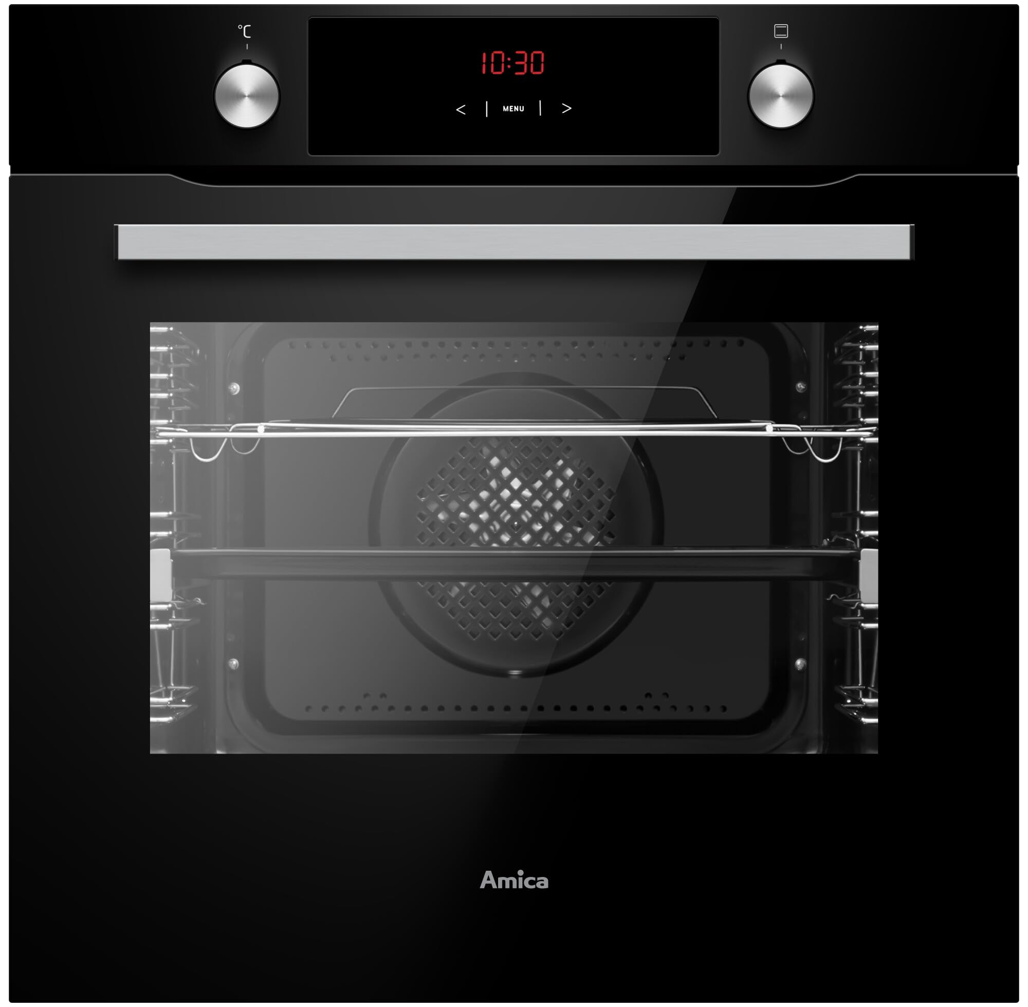 Amica EBX 943 610 SM Backofen / Matt-Schwarz / 77 Liter Garraum / 9 Funktionen (z. B. Umluft, Ober-/Unterhitze) / Timer / Teleskopauszug