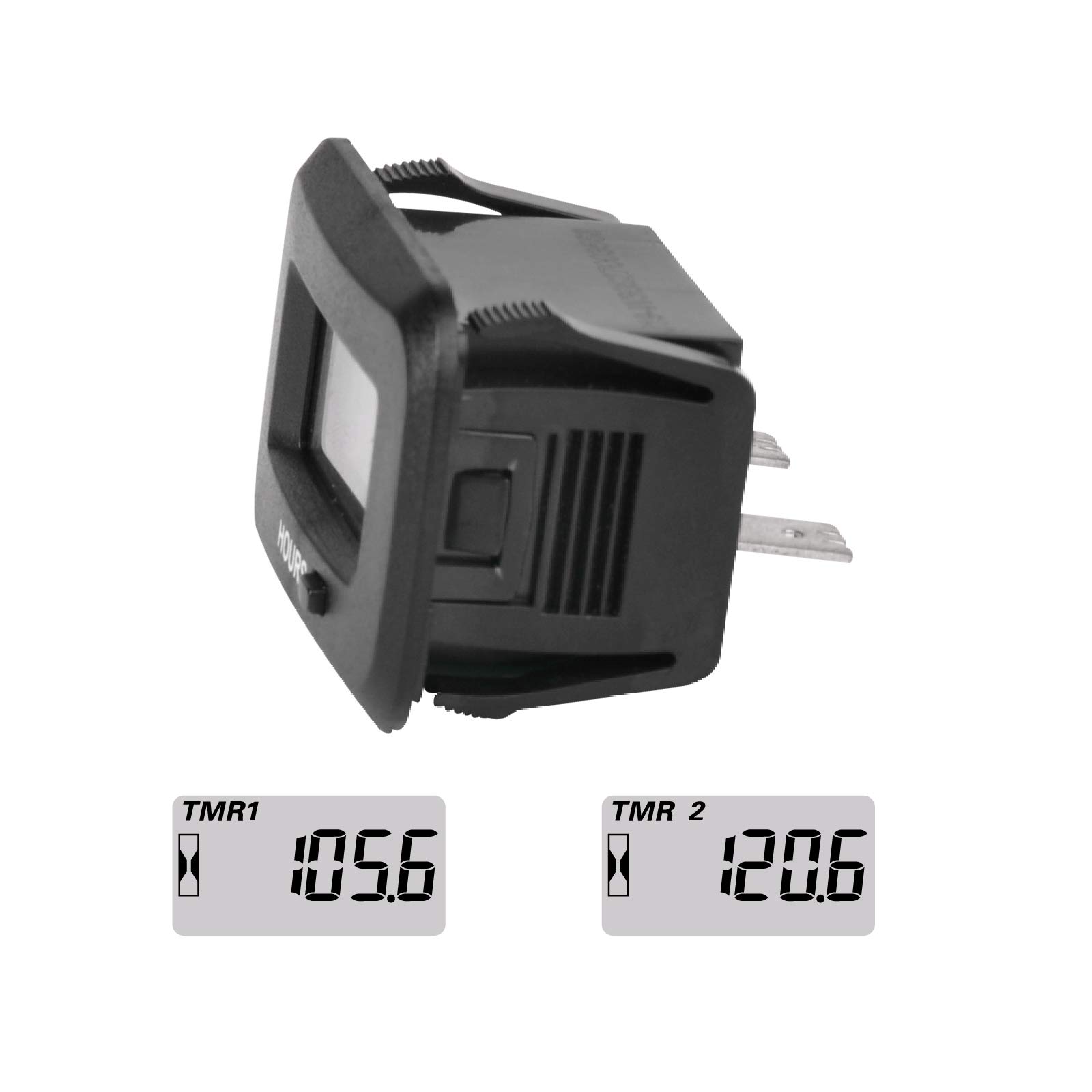 Jayron Digital LCD AC/DC 5V to 277V Hour Meter,Resettable Partial Running Hours,Initial Hours Settable,Waterproof,Use for Generator Compressor Garden Lawn Mower Tractor Golf Cart Club Car(HM038AD-C1)