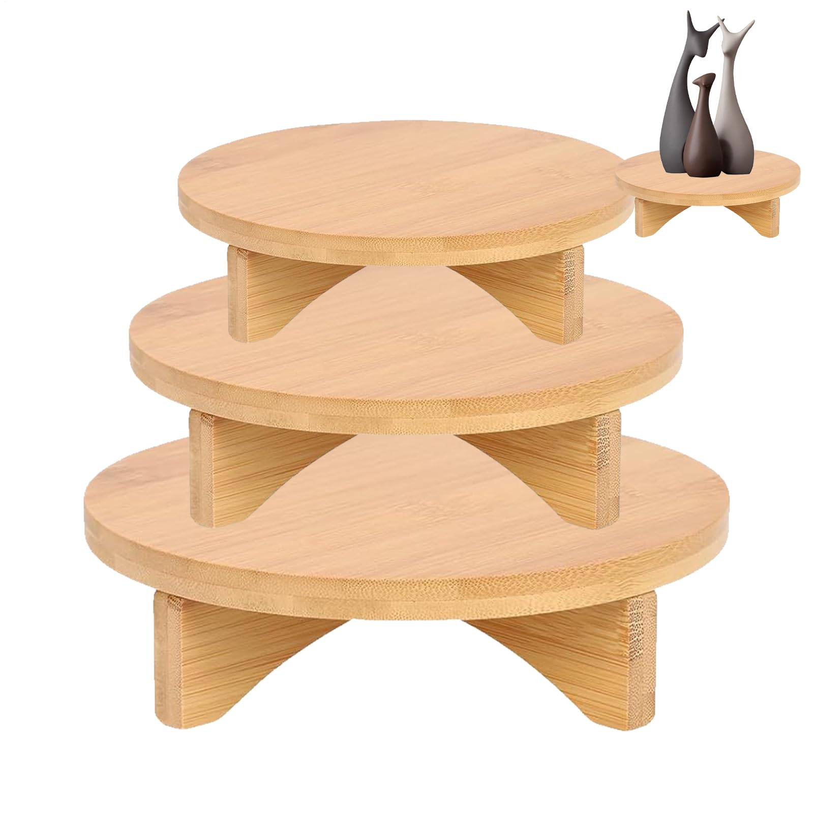 Piédestal pour plantes d'intérieur Présentoir solide en bois pour
