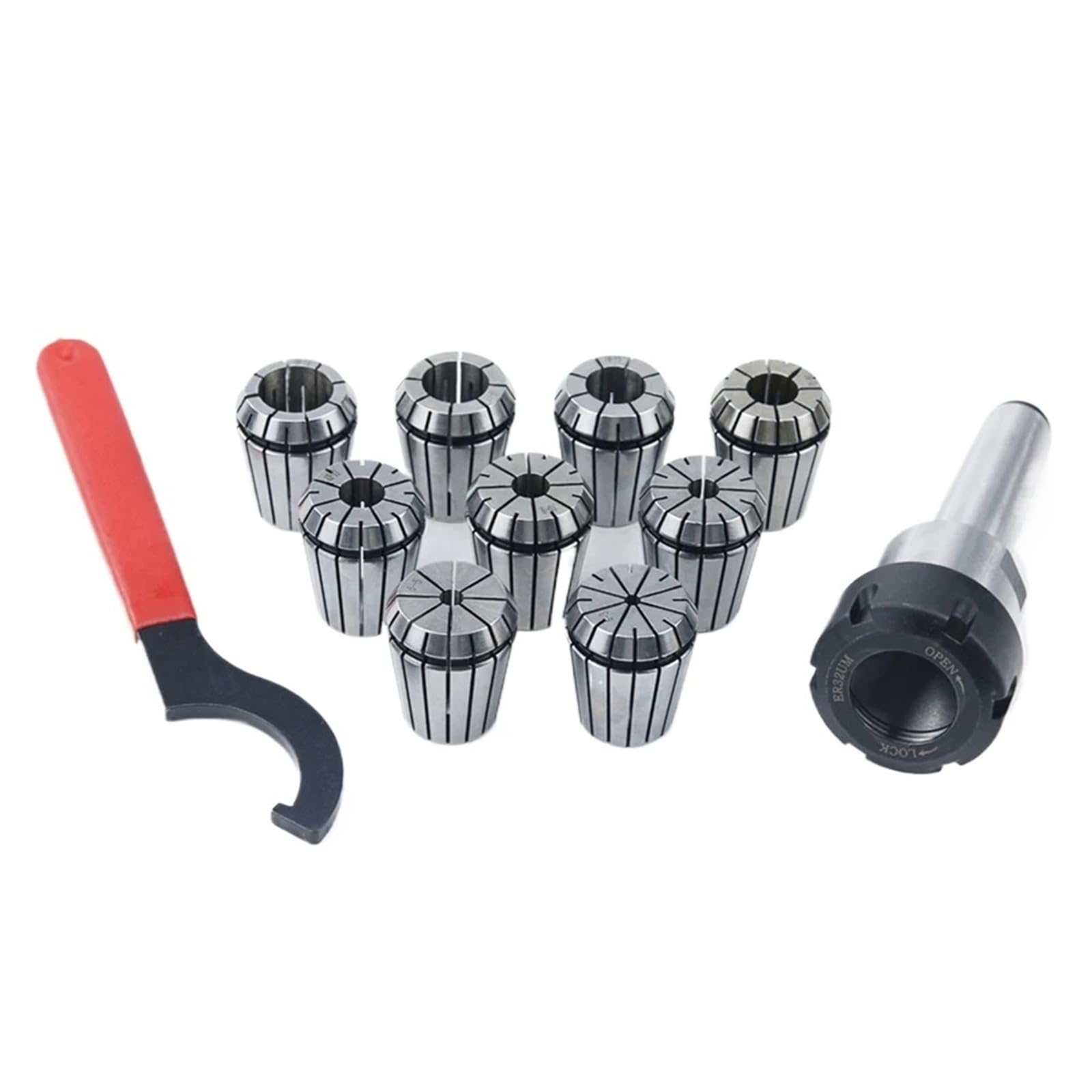 1 zestaw tulejek sprężynowych ER25 ER32 9 szt. z MTB2/MTB3 MT2/3 Morse stożek uchwyt stożkowy do tokarki CNC (MTB2-ER32 (9 szt.)