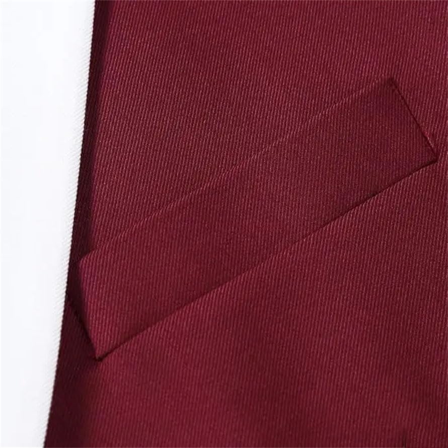 Men Blazer 2-Piece Suit Double Breasted Contrast Color Slim Blazer and Pant for Formal Wedding3