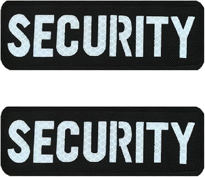 2 Pcs Security Patch Infrared IR Reflective Removable Security Tags Hook and Loop Die Cut Patches for Jacket,Backpacks,Hats,Caps,Vests,Uniforms,Biker Clothes 6X2 inch