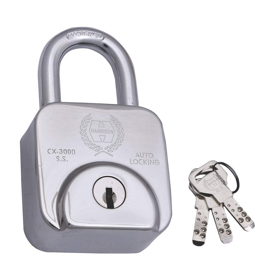 Harrison CX-3000-0557 Key Padlock (Silver, Polished Finish) | Padlock, Padlocks, Locks for Home, Locks for Main Door
