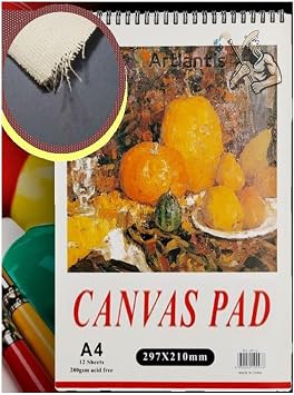 A4 Canvas Pad 280gr 10 Yaprak 1 Adet Canvas Defter Kanvas Tuval Dokulu Tuval Ka d  Akrilik Guaj Ya l  Boya Defteri