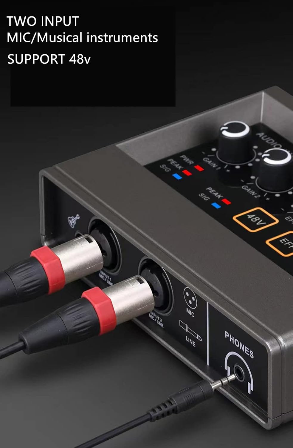 USB Sound Card, Professional Digital Mixing USB Computer External Sound Card External Guitar Mobile Phone Dedicated Live Sound Card,for Laptop Recording Production