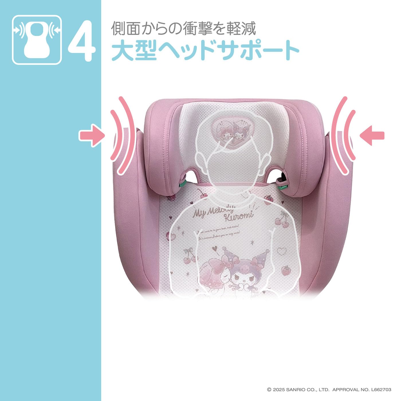 Amazon | ハイバックFIXコンパクト マイメロディ＆クロミ ISOFIX 100cm