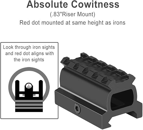Vista 11 de Feyachi RDS-22 2 MOA - Mira de punto rojo compacto con alcance de punto rojo, 0.039 x 0.866 in, seleccionable con 5 ranuras 0.83 "montaje en elevador