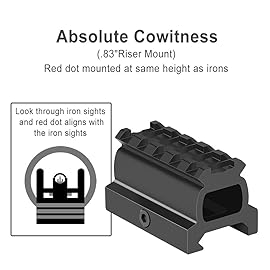 Feyachi RDS-23 2MOA Red Dot Sight Compact Red Dot Scope with 0.83 Riser Mount Absolute Co-Witness with Iron Sight