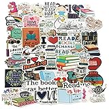 50PCS Reading Stickers,Motivational Stickers for Water Bottle Laptop Computer Phone Decal Pack