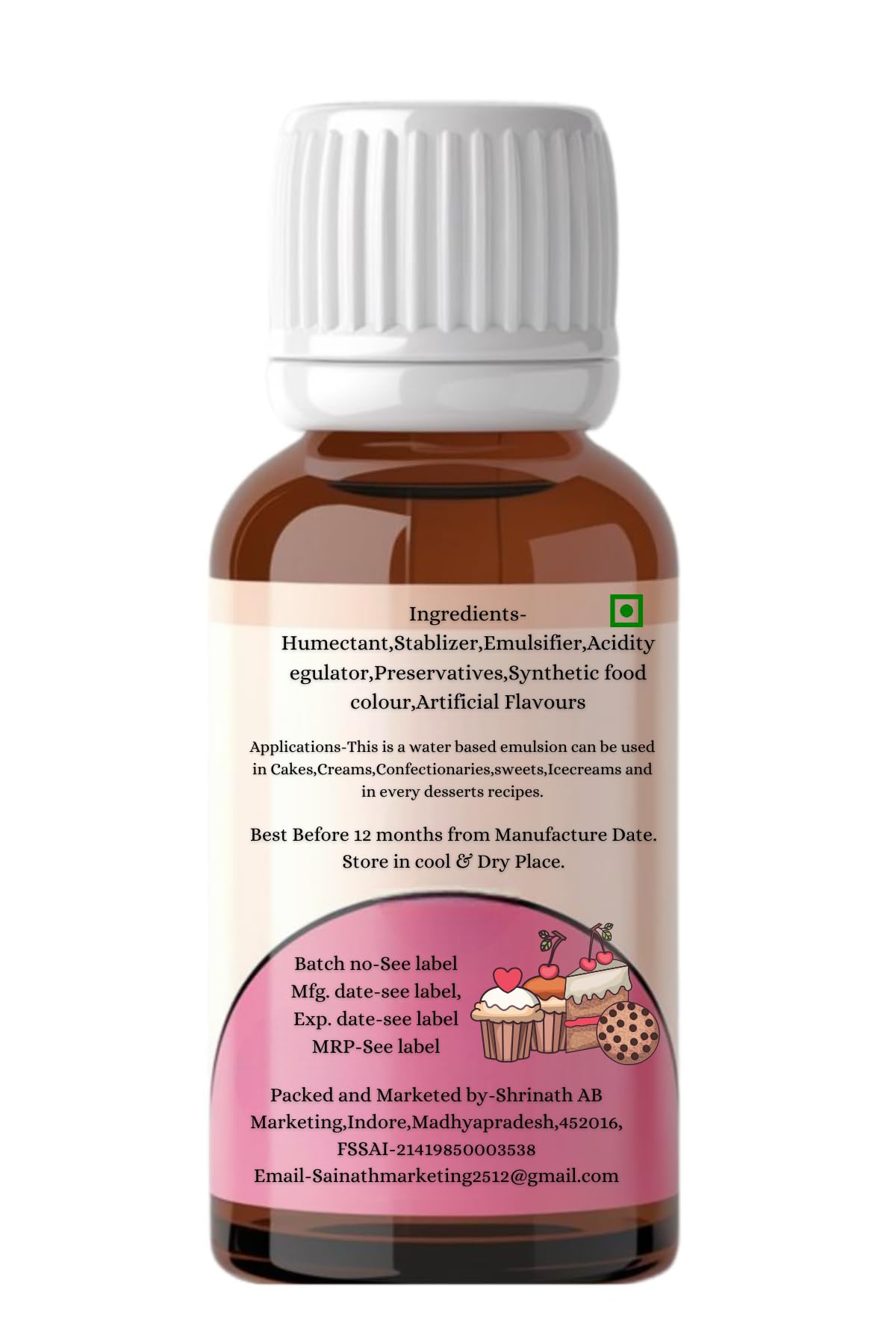 La Aromatic Red Velvet 3 in 1 Baking Emulsion (Colour,Essence & Taste)/Perfect Baking Flavours-100ml - Image 2 thumbnail