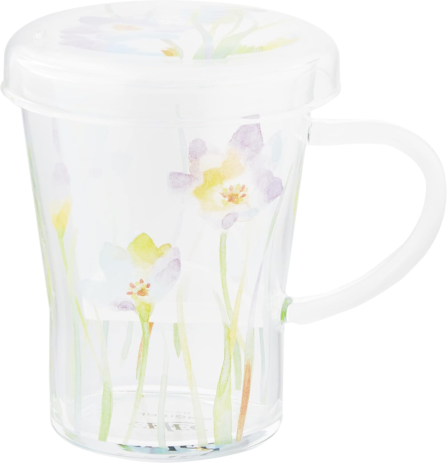 CELEC CY13-GT57 Chamiel Tea Mate Heat Resistant Glass Mug (with Tea Strainer), Rose, Made in Japan, 10.1 fl oz (300 ml)