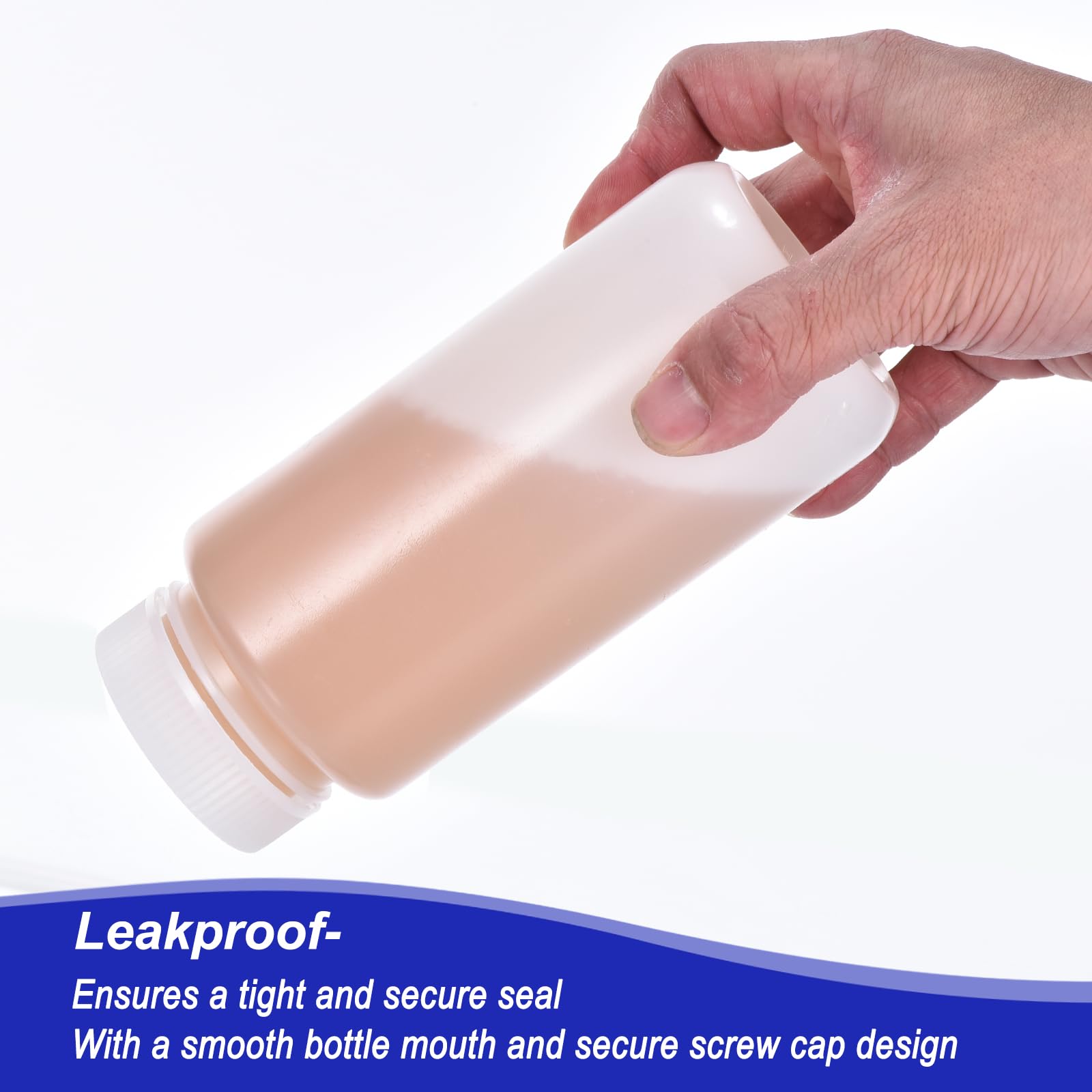 PATIKIL 15pz Bottiglie 500ml Reagenti, Bottiglie Tondi Bocca Larga HDPE Tappo Vite per Conservazione Acqua, Reagenti, Liquidi e Campioni Solidi Laboratorio, Bianco Traslucido