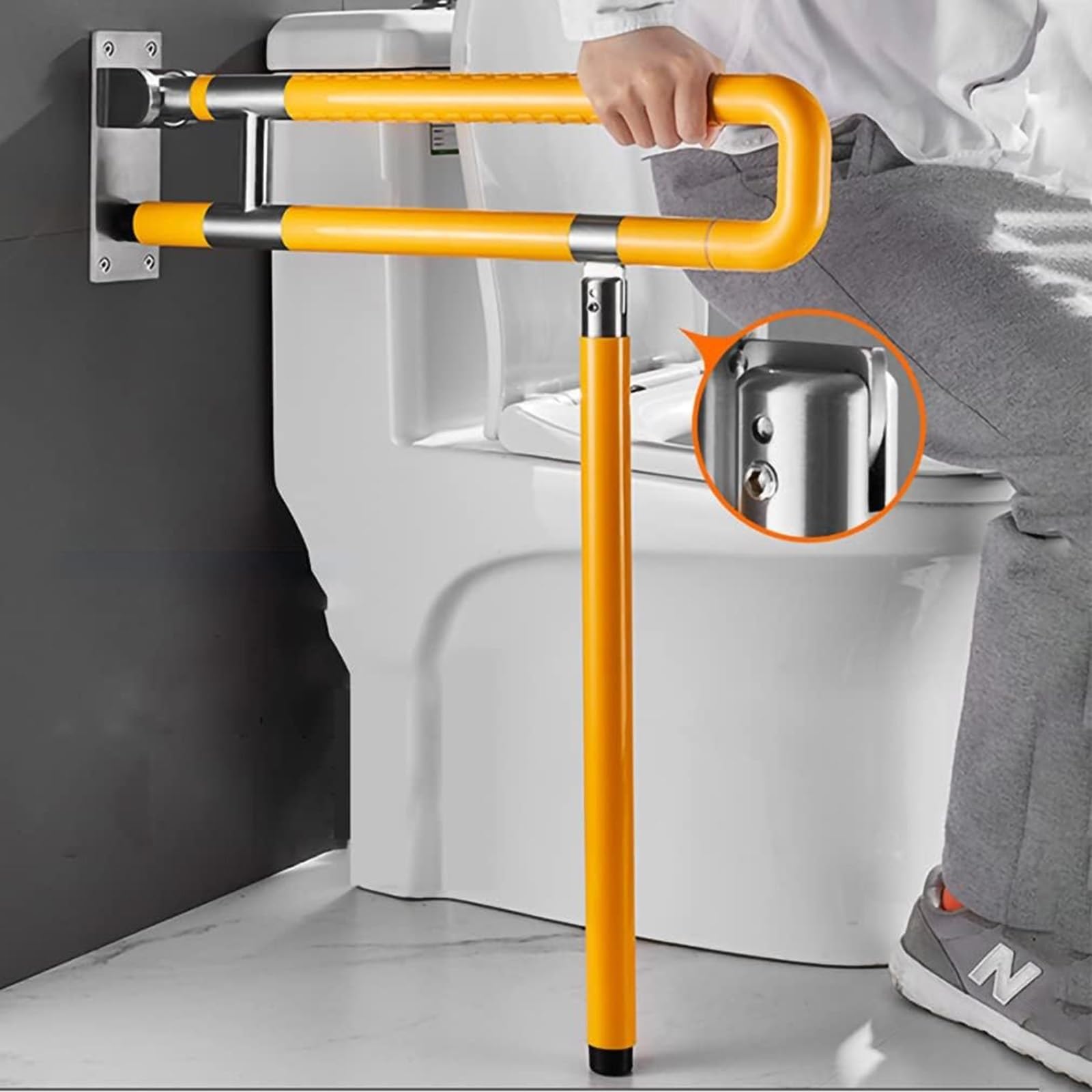 Asa De Seguridad para Baño，Barra de Apoyo para Inodoro Barra abatible Inoxidable Adaptado a Personas Mayores Agarraderas asidero Plegable Resistencia al Deslizamiento (Size : 75cm)