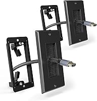 Vista 10 de Placa de pared con cepillo con soporte de montaje, cubierta decorativa para pasar cables de bajo voltaje, ocultador de cables de una sola banda