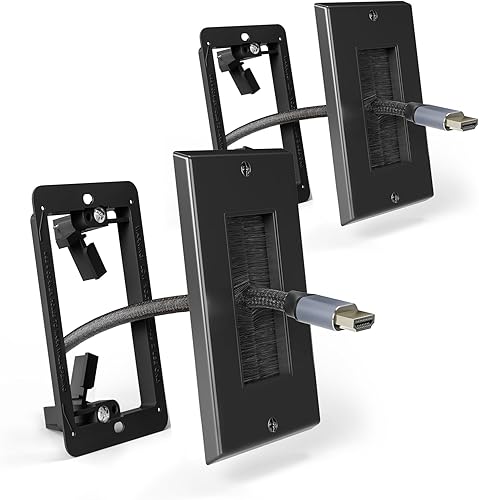 Miniatura 10 de Placa de pared con cepillo con soporte de montaje, cubierta decorativa para pasar cables de bajo voltaje, ocultador de cables de una sola banda para