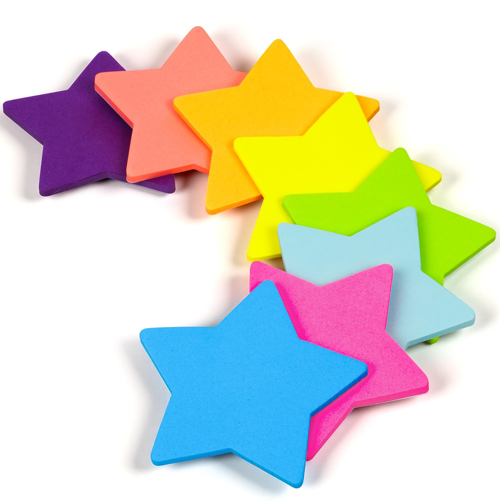 Notes Adhésives Étoile 240 Feuilles 8 Couleurs 66 x 66 mm Blocs Autocollants pour Prise de Notes