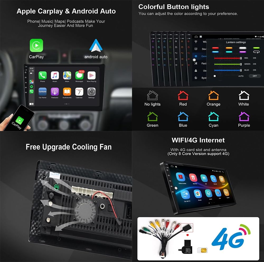Android 15 Auto Touch Screen 10'' 2 DIN Radio automatica per Honda FRV FR-V EDIX 2004-2009 con Bluetooth FM USB Comandi al Volante Telecamera Posteriore Lettore multimediale per auto(F1 2G+32G)