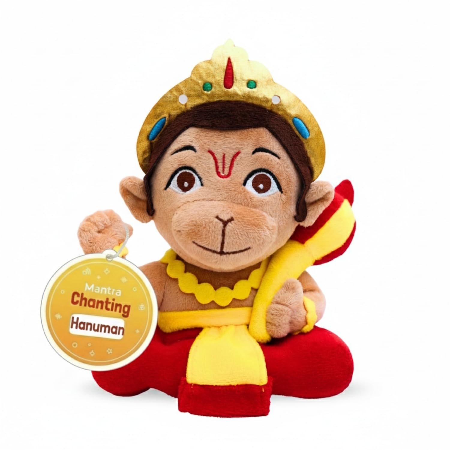 Panda's Box Mantra Chanting Baby Hanuman (Small - 18 CM) | Musical Soft Plush Toy | Best Gift for Infants, Toddlers & Babies
