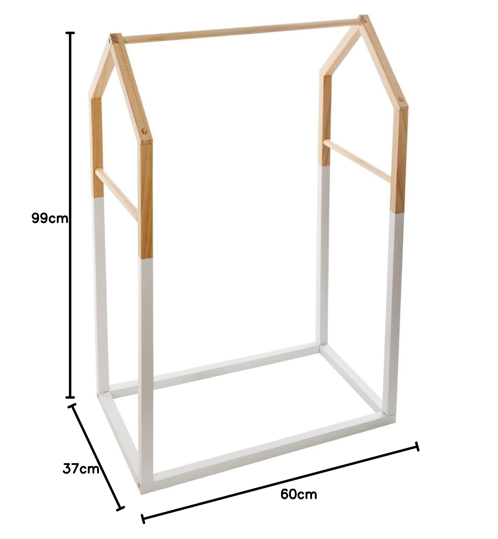 Perchero Infantil estilo casita, Madera, natural, L.60 x P.37 x H.99 cm
