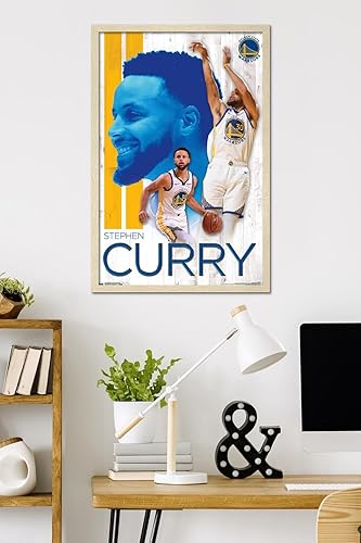 Miniatura 8 de Trends International NBA Golden State Warriors - Póster de pared de Stephen Curry 19, 22.375 x 34 pulgadas, versión enmarcada en negro