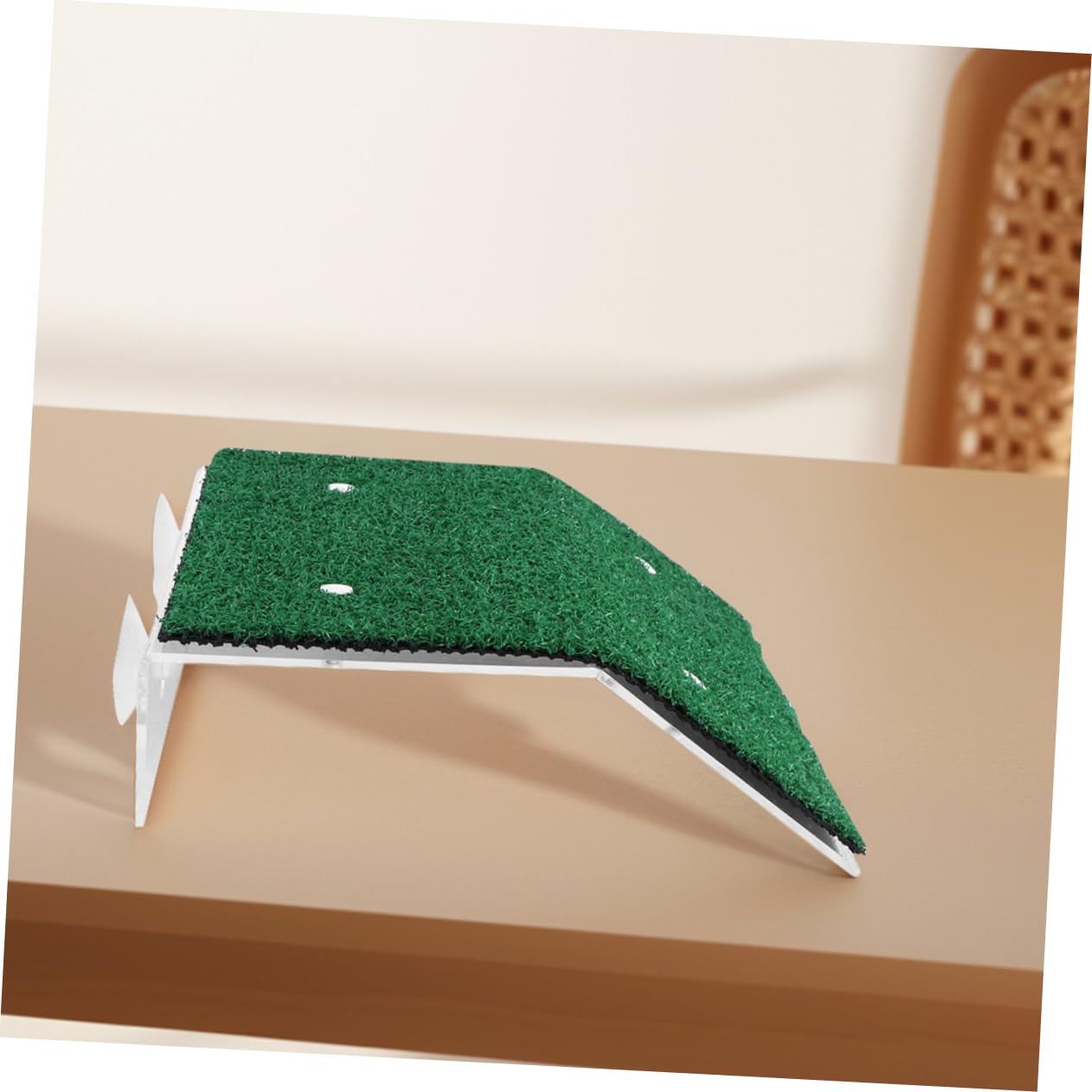 WOONEKY Plataforma de PP Verde para Tortugas de Agua para Tomar el Sol 2 Piezas con Diseño Multifuncional para Decoración de Terrarios y Acuarios