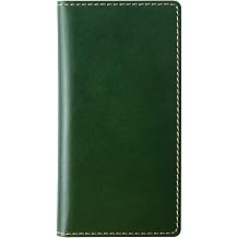 GAZE Tuscany Belly GZ20915i12PGR iPhone 13 Case, iPhone 12 Pro, MagSafe Compatible, Flip Leather Case, Genuine Leather, Italian Vegetable Tanned Leather, Card Storage, Green