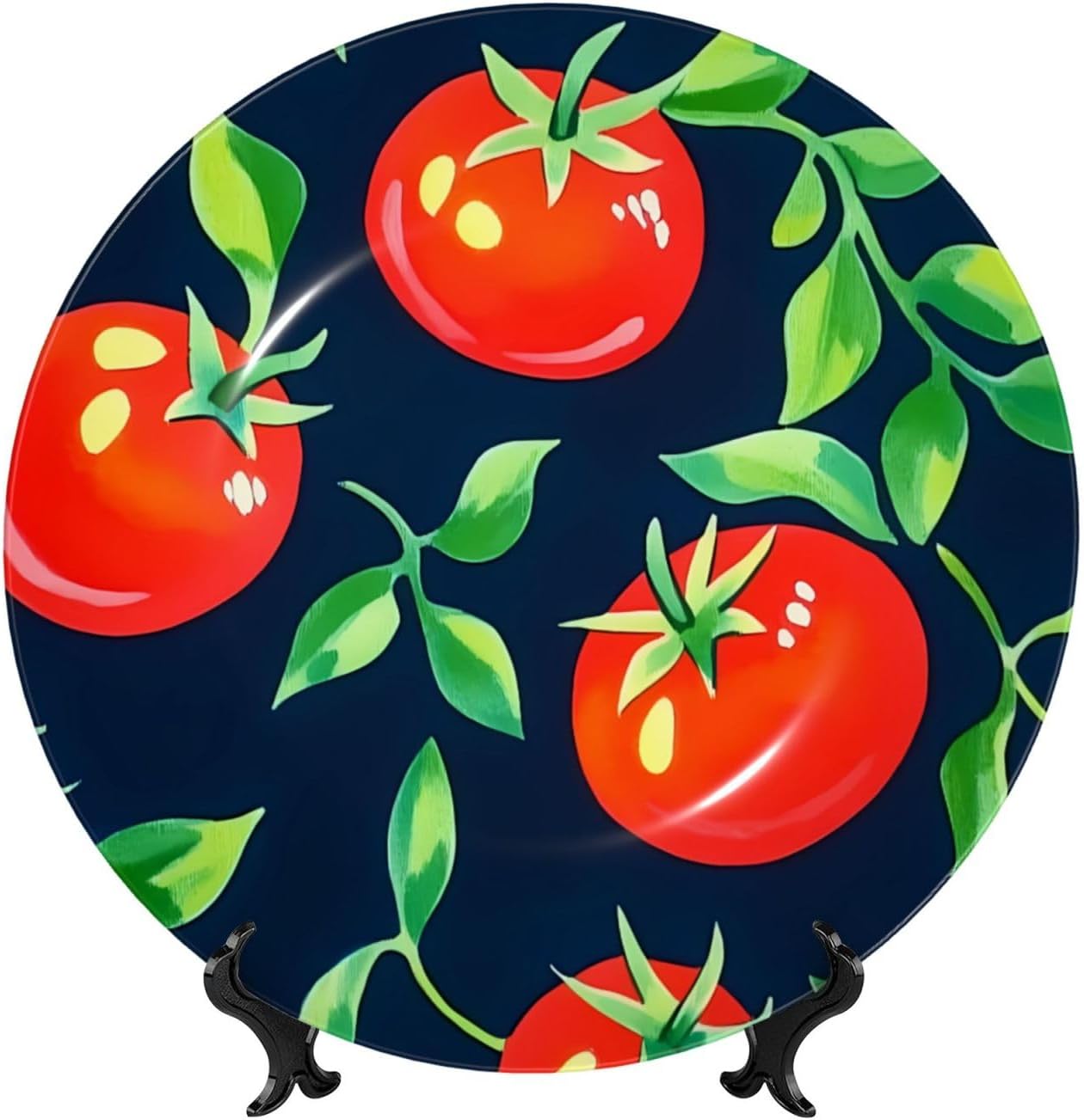 Tomatoes Style Ceramic Plate Display Home Display With Stand Wall Hanging Plate For Home Decor 10 Inch