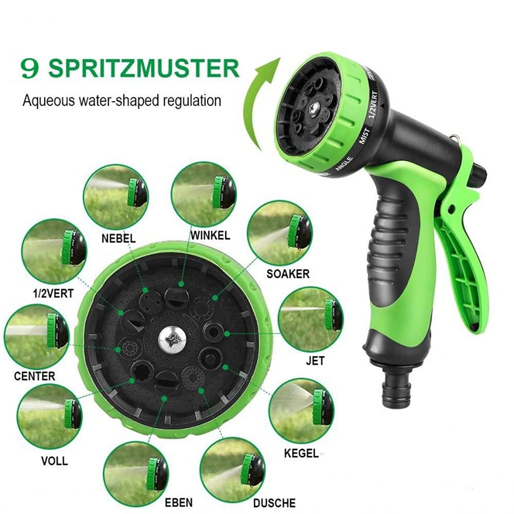 Manguera de jardín Expandible Alta presión Lavado de Autos de plástico Manguera de Agua Flexible mágica con Pistola de pulverización (Color : 25FT)