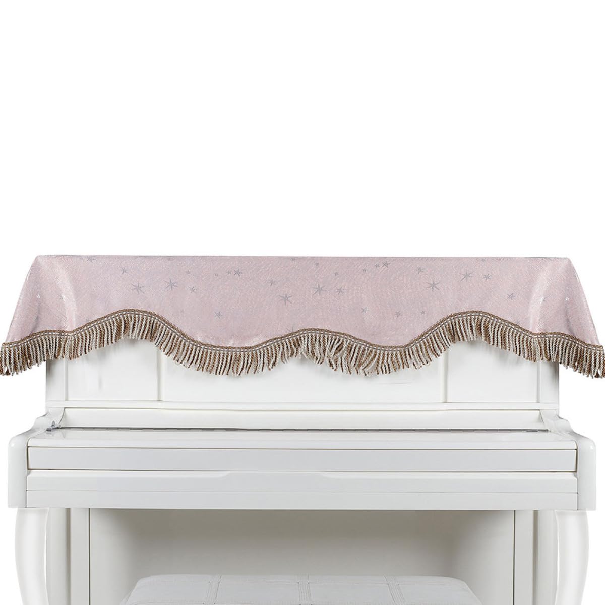 YARNOW Staubdichte Klavierabdeckung aus Rosa Pleuche mit Feiner Verarbeitung und Schützendem Design für Digitalpianos und Elektrische Klaviere
