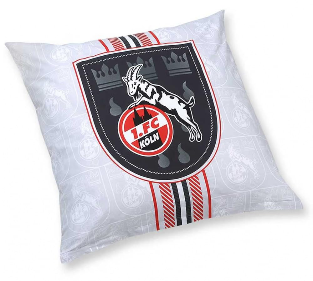 1. FC Köln Wende Bettwäsche - Logo + Stadtwappen - nachtleuchtend 2-teilig 135 x 200 cm - Plus Lesezeichen Wir lieben Fußball